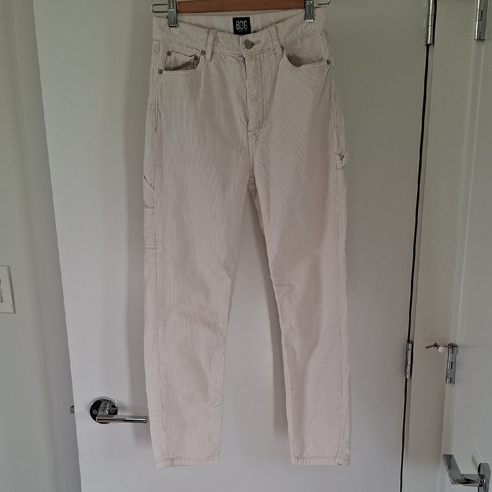 BDG Women's Off-white Slim Straight Corduroy Pants/Jeans (Size 26 x 26)